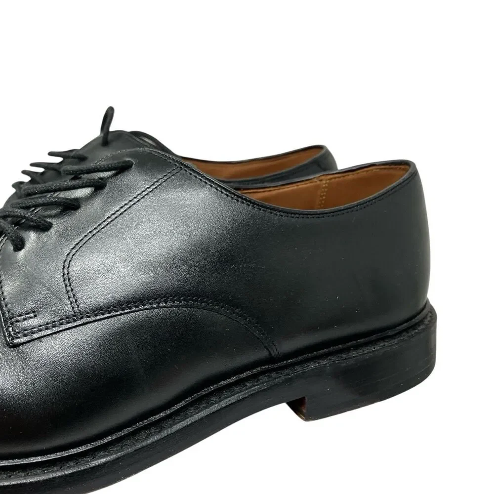 J.Crew Ludlow Mens 11.5 Black Leather Derby Shoes Old‎ Money Preppy Euro Summer
